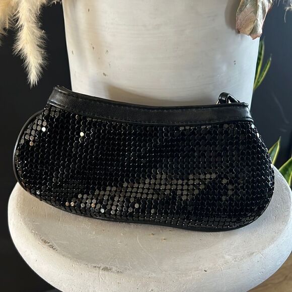 Mini Black Wallet Shimmer Clutch, Perfect Large Purse Organizer - Picture 1 of 5